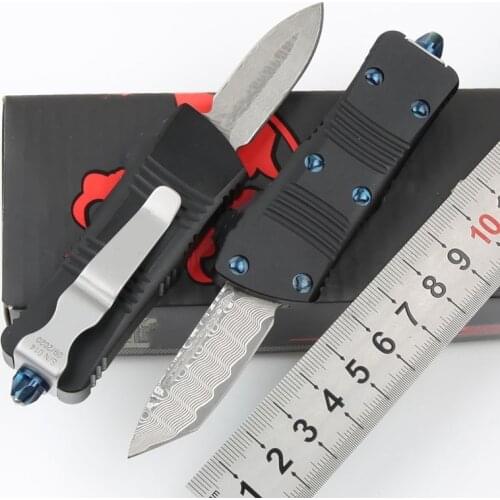 Mini Folding Knife Trood Damascus Balde Window Breaker Dual Action Tactical Hunting Xmas Gift Knives EDC Knfie Pocket Holder CNC