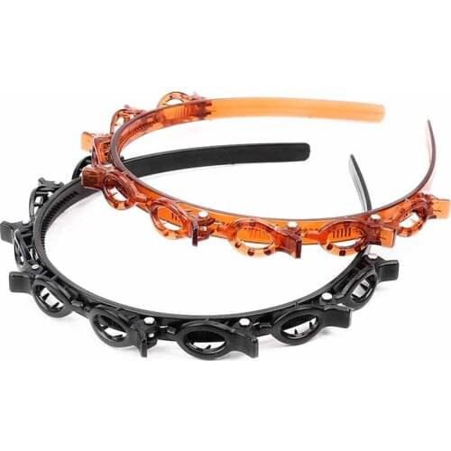 Fashion Double Layer Band Twist Plait Clip Front Hair Clips Double Layer Band Twist Plait Clip Braided Headband Hair Decor