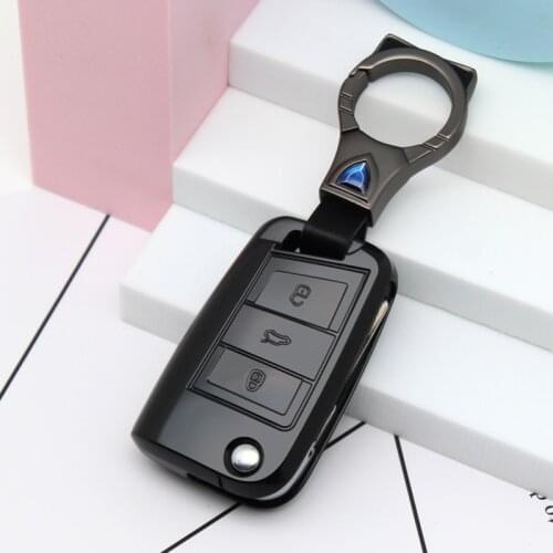 Soft TPU Car Key Case Cover Shell fob For Volkswagen VW Golf 7 mk7 Seat Ibiza Leon FR 2 Altea Aztec For Skoda Octavia