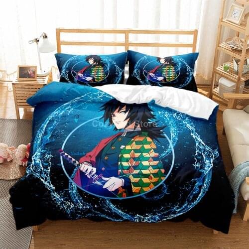 Demon Slayer Bedding Set 3d Duvet Cover Sets Comforter Bed Linen Twin Queen King Single Size Fashion Luxury Anime Cartoon Kids