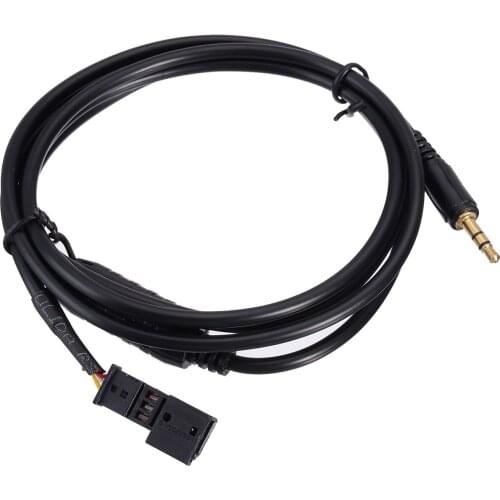 New 1pcs 3.5mm 3 PIN Female Black AUX Audio Input Kit Adapter Music Cable Wire For BMW BM54 E39 E38 E46 E53 X5