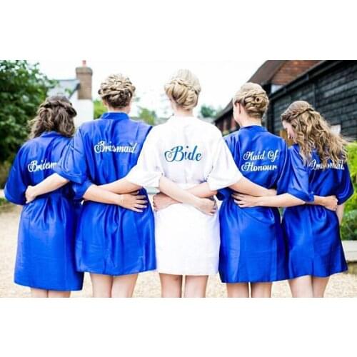 Personalized glitter wedding Bridesmaid bride satin pajamas robes bridal shower kimonos company gifts birthday party favors