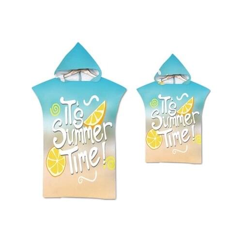 Fresh Summer Microfiber Beach Poncho Towel Outdoor Quick Drying Wetsuit Changing Robes Windproof Wearable Bath Hooded Towels