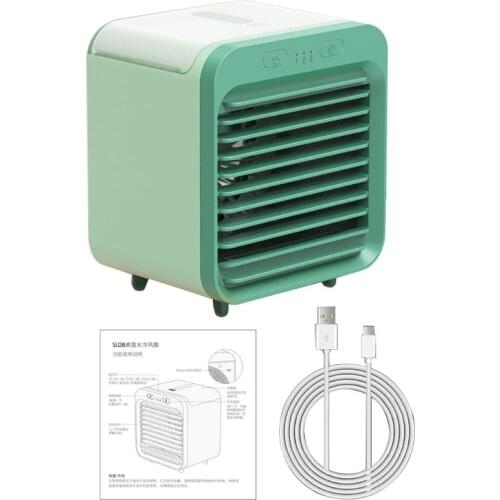 Portable Air Conditioner Fan Small Evaporative Air Cooler Humidifier Purifier Mini Cooling Misting Desk Fan