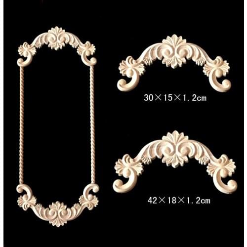 Carved Wood Appliques for Furniture Wood Carved Applique Miniature Figurine Vintage Furniture Craft Decor Decoration Accessories