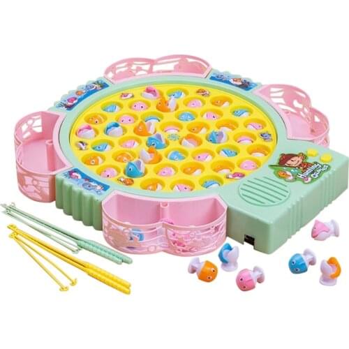 Fishing Game Toy Fishing Balance Games Toy Set Rotating Fishing Game Toys with Music Kids Gifts for Funny Birthday