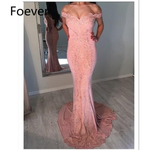 Modest Off The Shoulder Mermaid Evening Dresses Long 2019 vestidos de fiesta de noche Lace Special Occasion Formal Gowns