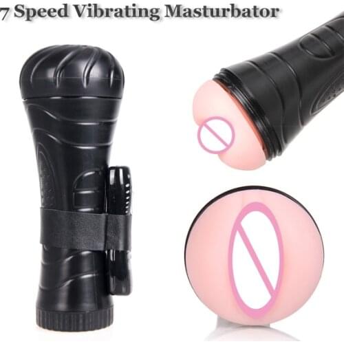 7 Mode Vibrating Male Masturbator Silicone Artificial Pocket Pussy Vagina Anus Blowjob Sex Toys for Men Adult Sex Prodcuts