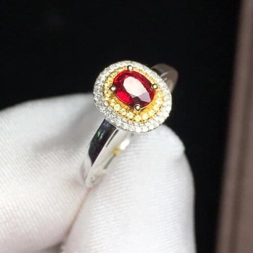 T1210 Ruby Ring Fine Jewelry Solid 18K Gold Nature Red Ruby 0.82ct Diamonds Rings for Women Fine Presents
