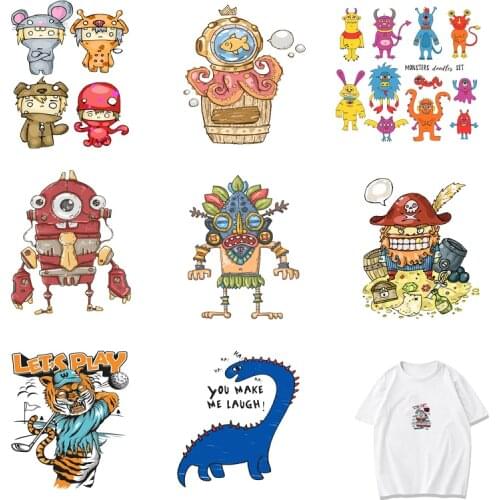 Iron-on Transfers for Clothing Patches Clorhing Stickers on Clothes Stripe Dress Diy Anime Patch Fusible Vinyle Thermocollant A