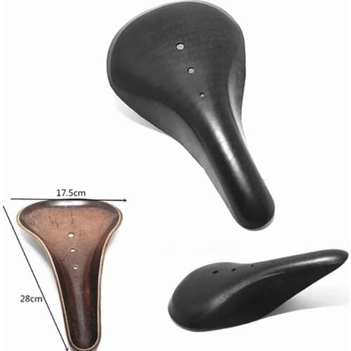 Vintage Bicycle Saddle Pure Cowhide Handmade Retro Durable Seat Custion Bike Sport Cycling Parts