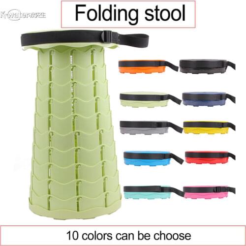 Retractable Portable Folding Stool Chiar Outdoor Camping Convenient Fishing Plastic Chairs Foldable Pocket Simple