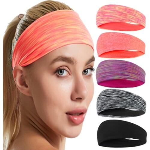 Women/Men Elastic Yoga Headband Sweat Stretch Running Sport Hair Band Turban Outdoor Gym Yoga Accessories Workout Wide headbands