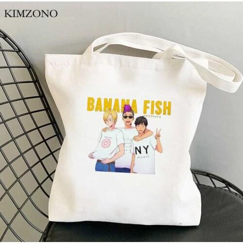 Banana Fish shopping bag bolsas de tela canvas tote reusable bolso eco bag net foldable bolsas ecologicas tote sac toile