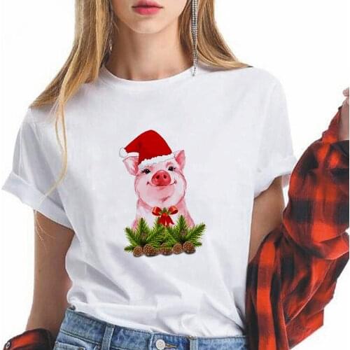 Womens Tops T Shirt Kawaii Clothes Pig Hip Hop Short Sleeve Streetwear Fashion Casual Crewneck Have a Willie Nice Day Trend Girl