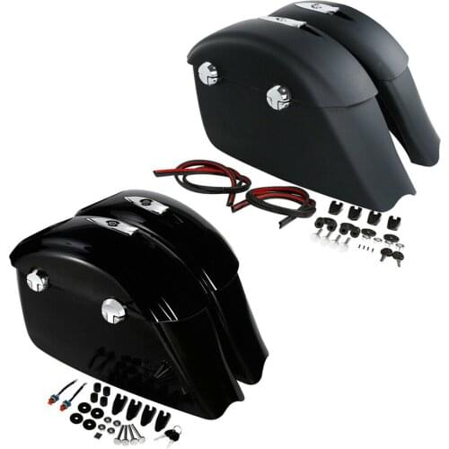Saddle Bag Electronic Latch Concert Audio Saddlebag Lid For Indian Roadmaster Chieftain 2014-2018 Dark Horse Gloss/Matte Black