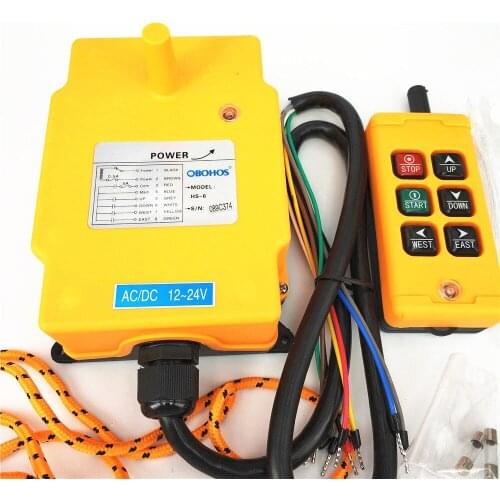 1PCS 2 Motions 1 Speed Crane Hoist Lifter Conveyor Garage Remote Control Switch HS-6