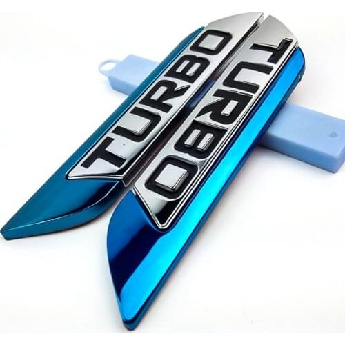 1Pcs Car Auto Body 3D Sticker Turbo Logo Emblem Decoration Badge Car Trim Exterior Accessories Fender Metal