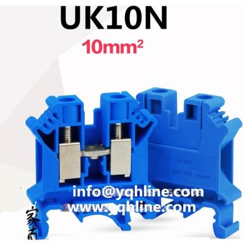 10PCS/LOT UK10N UK Series universal terminal blocks/connection terminal Din rail,G type and TH type guide rail used UK-10N