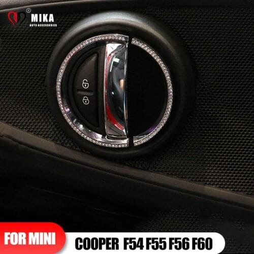 2/4 Sets Car Door Handle Decorative Crystals Cover Auto Interior Doors Diamond Styling Trim Stickers For Cooper F54 F55 F56 F60