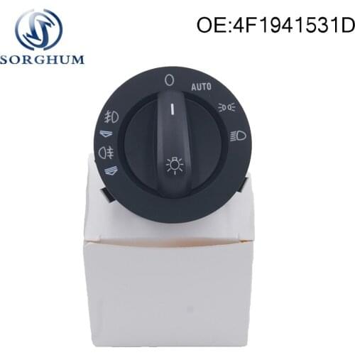 4F1941531D Chrome Headlight Fog Light Control Switch For Audi A3 S3 A6 C6 4F RS6 Q7