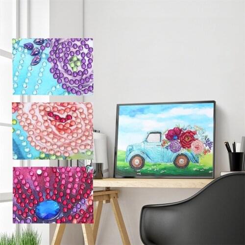 5d Special shaped Diamond Painting Diamond Mosaic Embroidery Car flower Round crystal DIY Art Crafts Home Decoration