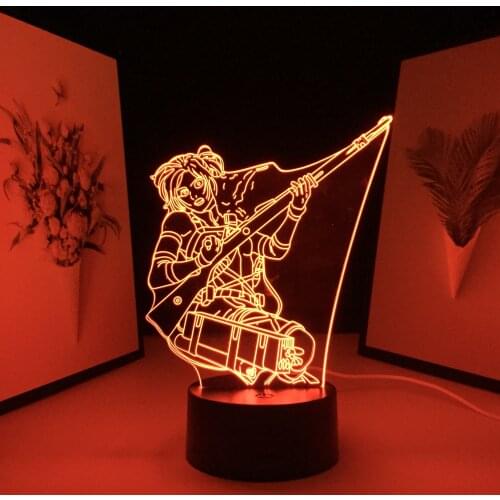 Anime 3D LED Light Attack on Titan 4 Annie Leonhart Figure for Bedroom Decor Night Light Kids Birthday Gift Lamp