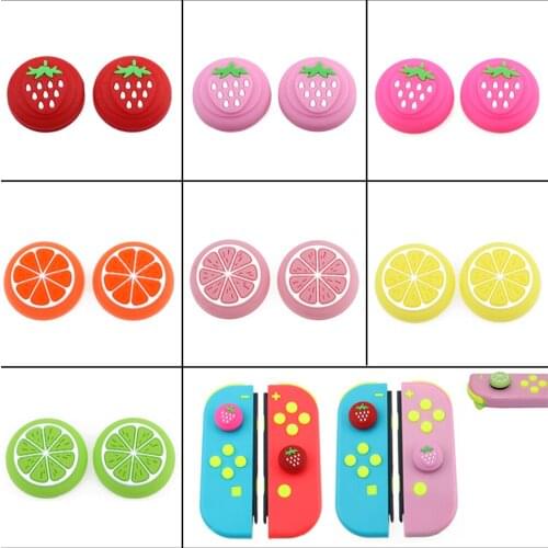 Cute Girl Flower Fruit Thumb Stick Grip Cap Joystick Cover For Nintend Switch Lite NS JoyCon Controller Gamepad Thumbstick Case