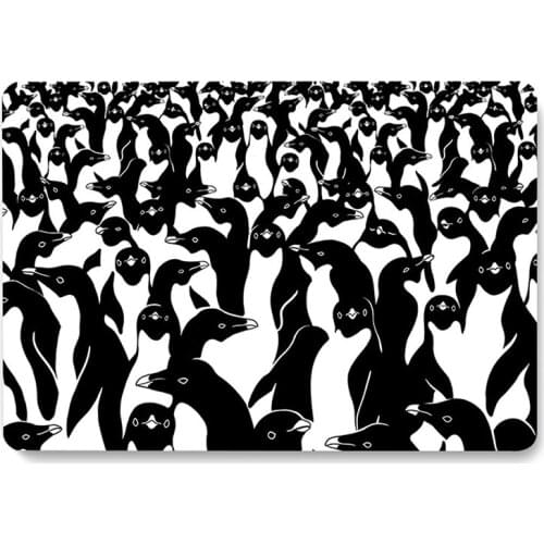 Penguin Black White Cute Pattern Laptop Case For MacBook Retina Air 11 12 13.3 New Pro 15.4 16 inch Cover shell