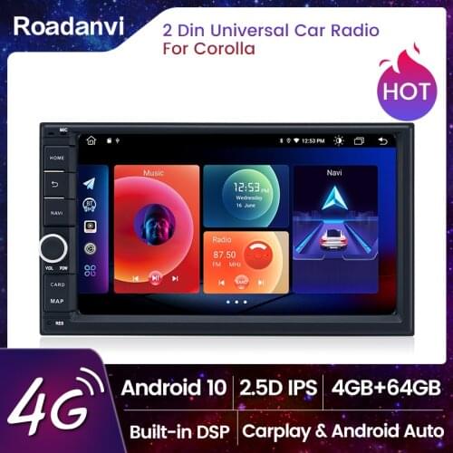 Dasaita 7" Android 10.0 Car GPS Radio Player for Toyota Corolla Camry Prado RAV4 Hilux with Octa Core 4GB 64GB Auto Multimedia