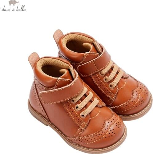 Детские кожаные ботинки DAVE＆BELLA China At AliExpress