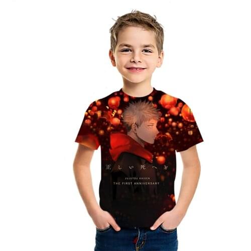Jujutsu Kaisen Anime Childrens WQear Mens And Womens Summer T-Shirt 2021 New Cotton 3D Printing Short Sleeve Creative Casual