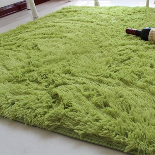 Long Hair Silk Wool Carpet Living Room Coffee Table Bedroom Bedside Carpet Non-slip Floor Mat Door Mat