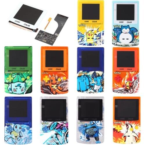 For Gameboy Color Screen Kit With UV Printed Custom Shell Suitable For GBC Retro Pixel IPS LCD 2.0 Laminated Nintend Brightness
