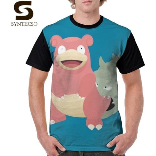 Slowpoke T Shirt Slowbro T-Shirt Oversized 100 Polyester Graphic Tee Shirt Printed Mens Streetwear Cute Short Sleeves Tshirt