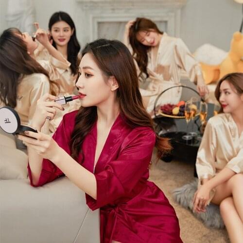 Wedding Bride Bridesmaid Robe Dressing Gown Sexy Women Bathrobe Nightgown Short Sleepwear Casual Embroidery Robe M L XL XXL