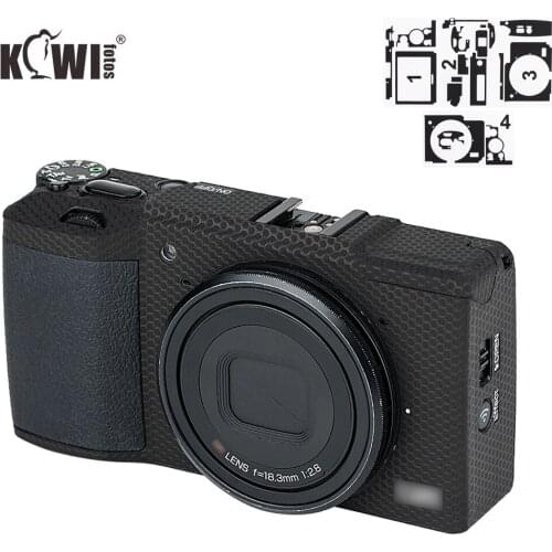 KIWIFOTOS Anti-Scratch Cameras Protection Body Cover Skin Film Fit For Ricoh GR II 3M Sticker Camera Decoration Matrix Black