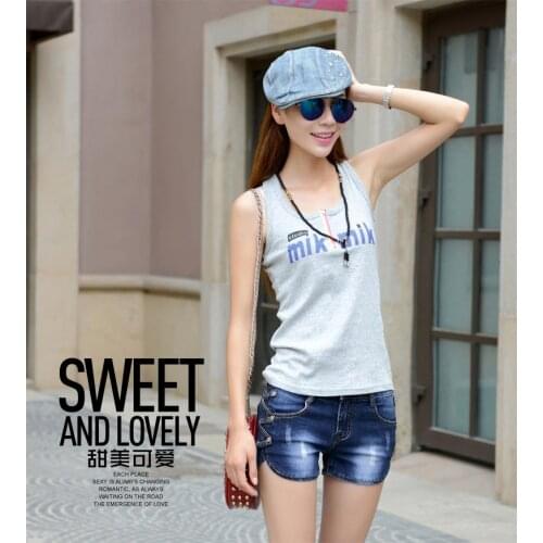 KJA215 Mid Waisted Women Denim Shorts Female 2017 New Korean Thin Short Trousers Ladies Plus Size Short Jeans Knickers