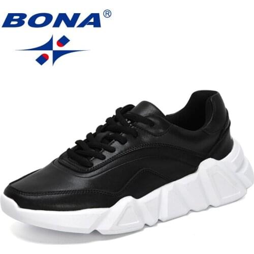 BONA 2021 New Designers Popular Cushion Shoes Men Soft Shoe Lightweight Sneakers Man Walking Footwear Mansculino Zapatos Hombre