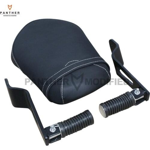 Motorcycle Synthetic Leather Passenger Rear Seat Moto Foot Rest Footpeg Kit case for Yamaha XVS 950 2014 2015 2016