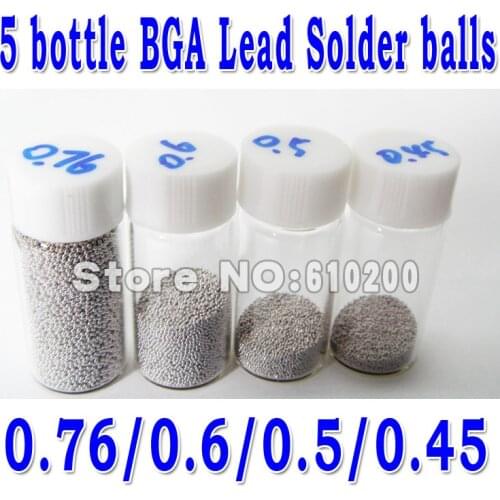 Freeshipping 4 Bottle/pcs/set (0.45mm/0.5 Mm/0.6mm/0.76mm) Bga Solder Ball Kit BGA Lead Solder Balls