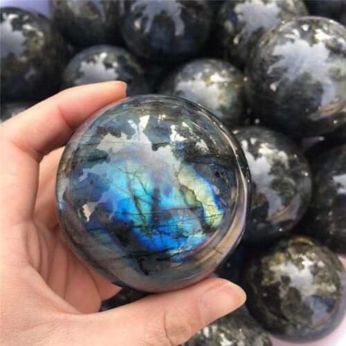 Natural labradorite Crystal polished Sphere Ball Healing crystal high quality