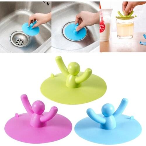 Villain Water Pool Plug Leaking Sewer Outfall Silicone Cover Bathroom Kitchen Sink Plug Anti-blocking Drain Catches Cover Floor