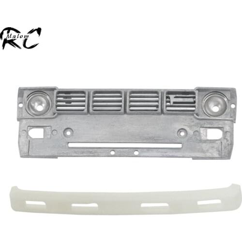 RCRUN Front Grille Bumper with Light Cover Mount for 1/10 RC Crawler RC4WD TF2 Mojave Tamiya Bruiser Hilux Pickup Body Upgrade