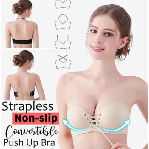 Drawstrings Push Up Lace Bra Adjustable Women