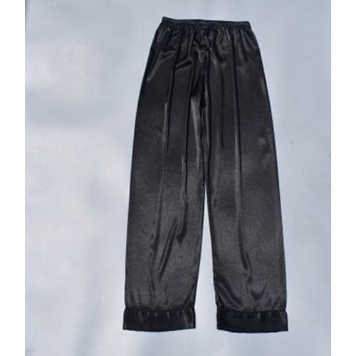 XL XXL XXXL Plus Size Pyjama Bottoms Spring Summer Faux Silk Women Pajama Pant Womens Lounge Pant Red/Black Pyjama TrousersQ335