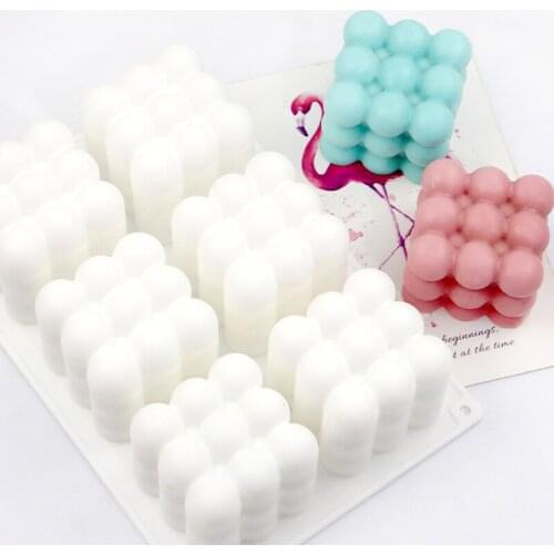Silicone Cake Mold 6-Cube Rubiks Cube Shape Baking Mould DIY Dessert Chocolate Mousse Ice Cream Molds Kitchen Tools