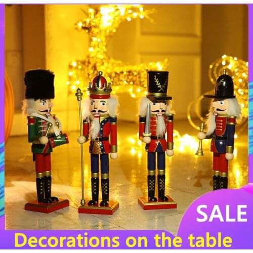 Ready stock European -style Christmas Furnishing Articles Nutcracker Bookcase Wine Cabinet Bar Counter Table Decorations