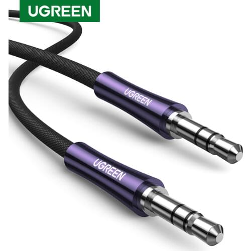 UGREEN 3.5mm Male to Male Auxiliary Aux Stereo Professional HiFi Cable Silver-Plating Copper Core Braided Audio Speaker 3.5 Jack