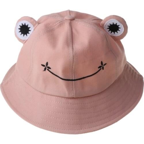 Foldable Cotton Frog Bucket Hat Summer Sunscreen Fisherman Cap Hunting Sunhat